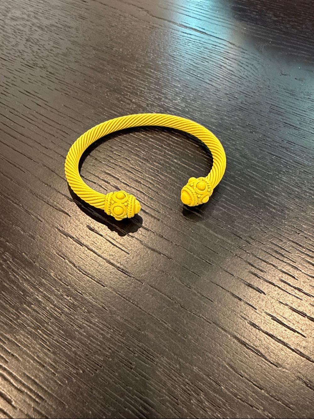Plunder Yellow Twisted Open Cuff Bracelet BRC1